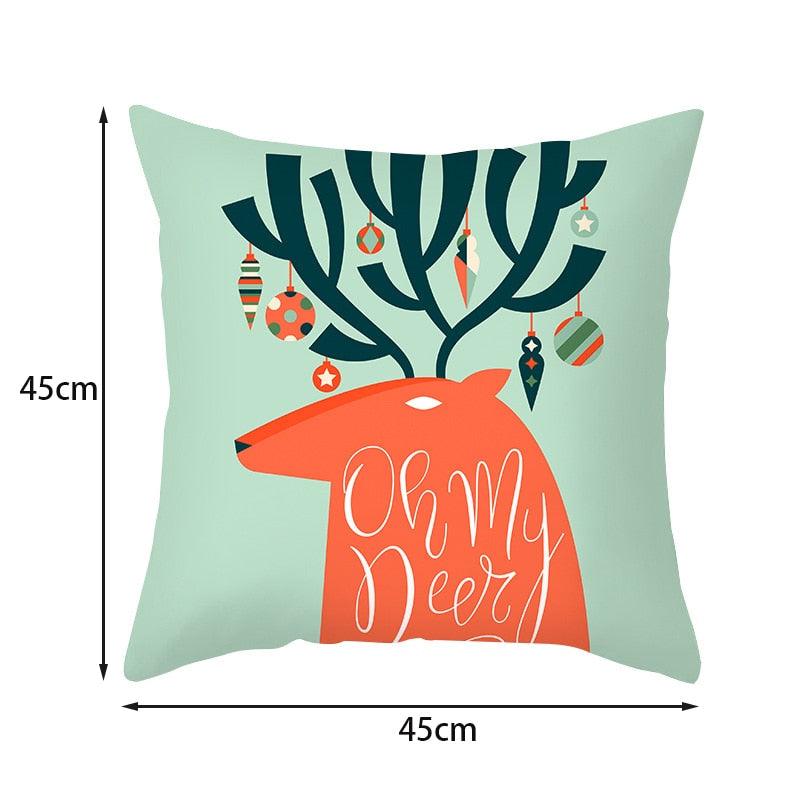 Joyeux Noël Décoration Cadeau de Noël Nouvel An pour la maison Renne Père Noël Série de Noël Housse de coussin Taie d'oreiller Personnalisée Carrée Fermeture Éclair Housse de coussin sapin Ornement de Noël