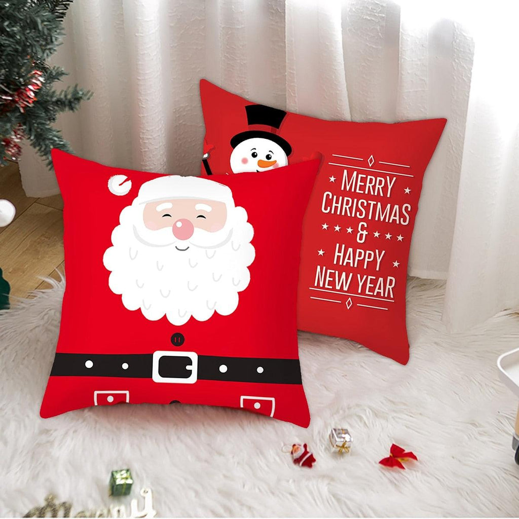 Joyeux Noël Décoration Cadeau de Noël Nouvel An pour la maison Renne Père Noël Série de Noël Housse de coussin Taie d'oreiller Personnalisée Carrée Fermeture Éclair Housse de coussin sapin Ornement de Noël