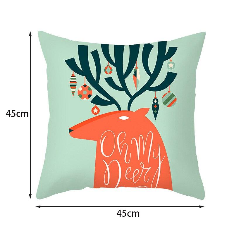 Joyeux Noël Décoration Cadeau de Noël Nouvel An pour la maison Renne Père Noël Série de Noël Housse de coussin Taie d'oreiller Personnalisée Carrée Fermeture Éclair Housse de coussin sapin Ornement de Noël