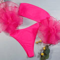 Maillot de bain en maille à volants pour femme, bikini sans bretelles, maillot de bain taille haute pour femme, ensemble bikini noir et rose, maillot de bain à volants jaune, maillot de bain deux pièces à volants