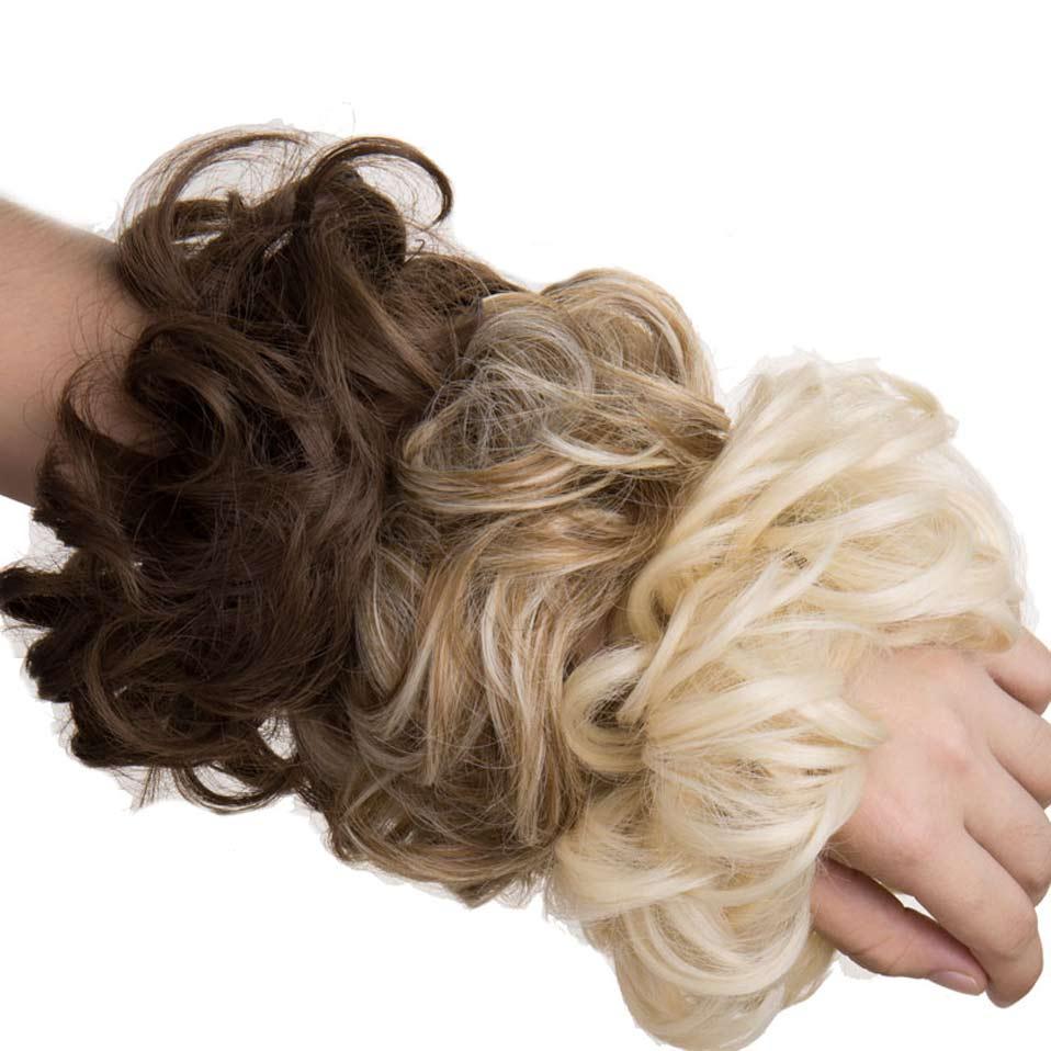 Chignon désordonné avec élastique, fausse mèche de cheveux synthétiques pour femme, élastique à chignon, postiches pour femme, chignon donut, extension de cheveux à clip pour chignons volumineux pour filles