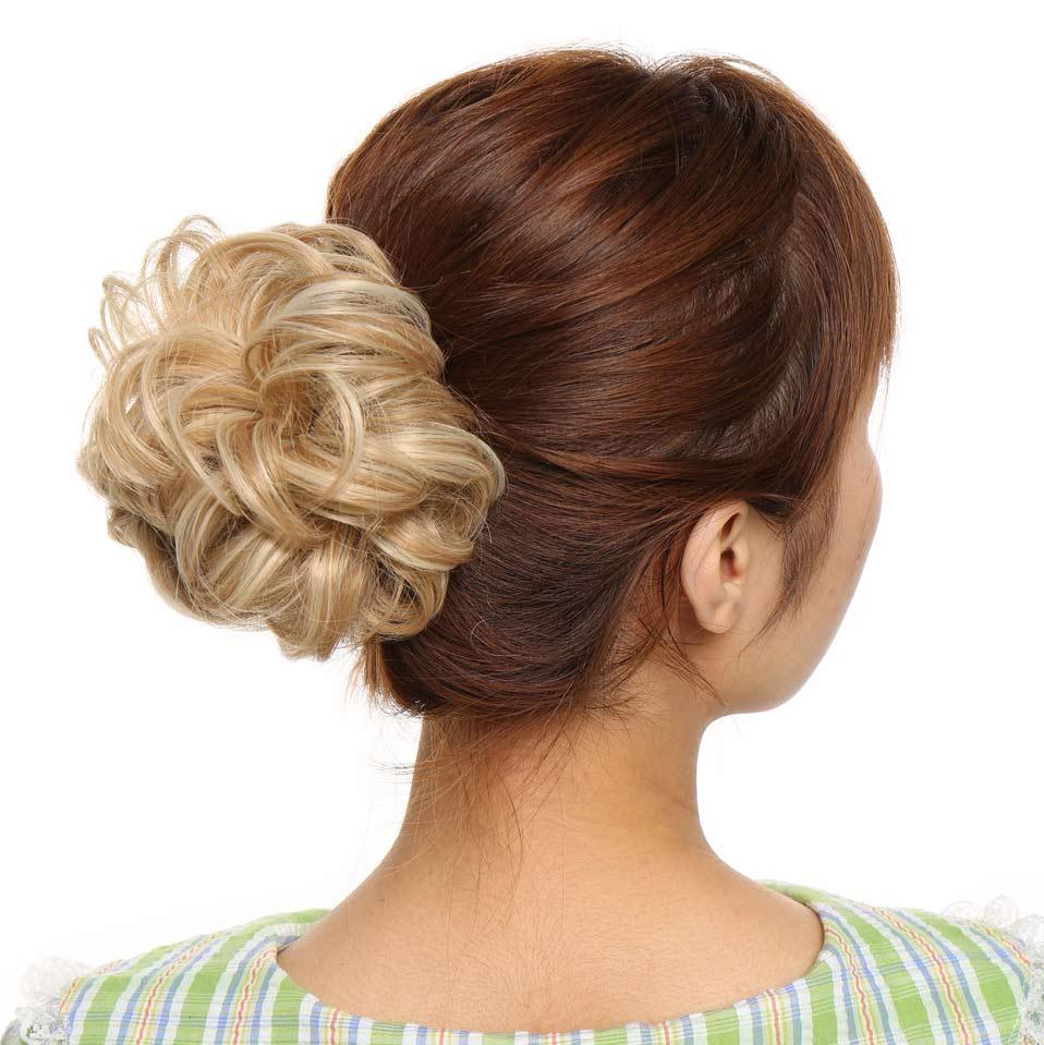 Chignon désordonné avec élastique, fausse mèche de cheveux synthétiques pour femme, élastique à chignon, postiches pour femme, chignon donut, extension de cheveux à clip pour chignons volumineux pour filles