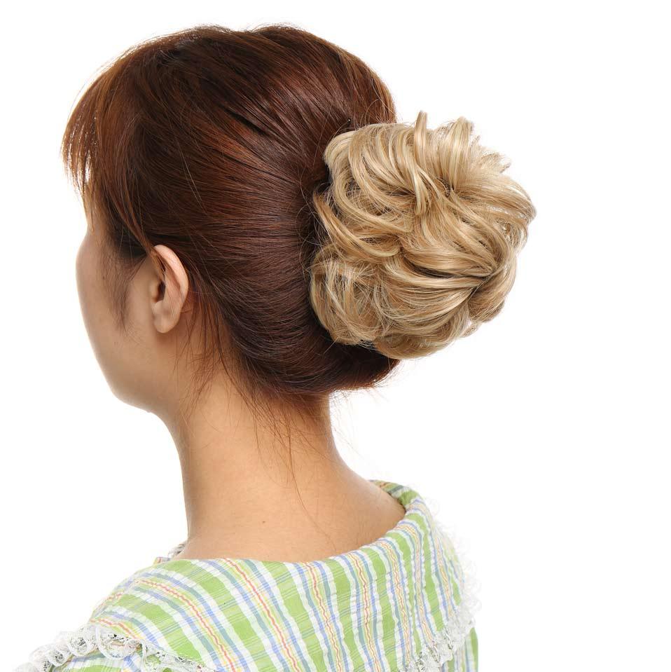 Chignon désordonné avec élastique, fausse mèche de cheveux synthétiques pour femme, élastique à chignon, postiches pour femme, chignon donut, extension de cheveux à clip pour chignons volumineux pour filles