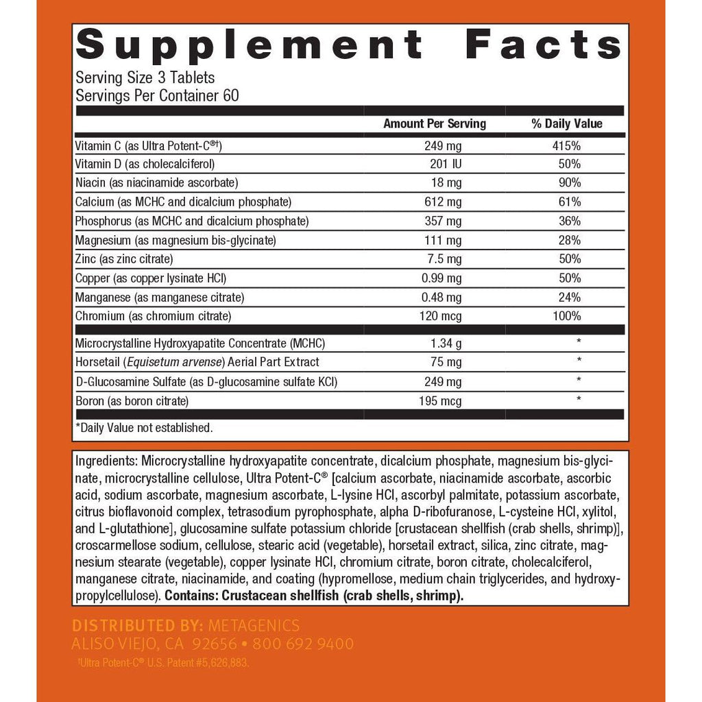 Metagenics Bone Builder Active Comprimé Multivitaminé - 60 portions