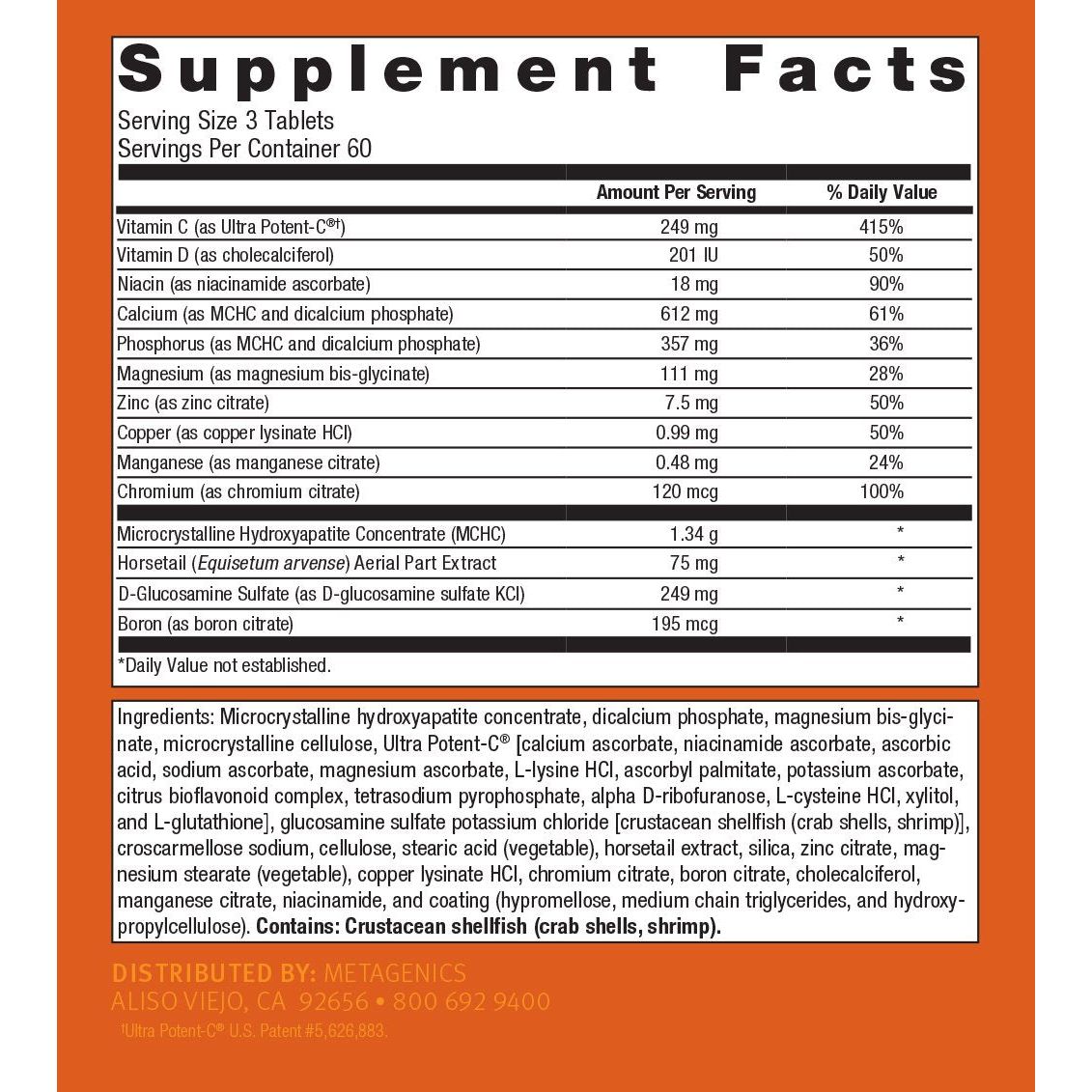 Metagenics Bone Builder Active Comprimé Multivitaminé - 60 portions