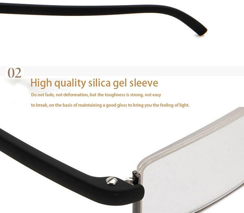 Lunettes de lecture anti-lumière bleue en métal, monture demi-cerclée, pour hommes et femmes, unisexe, élégantes, verres transparents +1,75, avec étui.