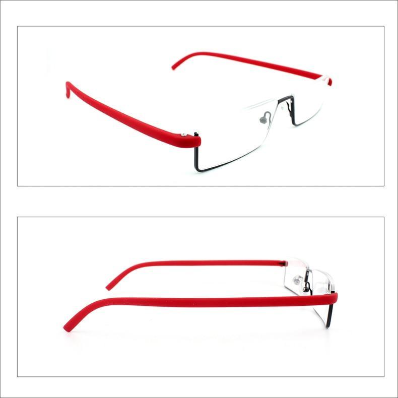 Lunettes de lecture anti-lumière bleue en métal, monture demi-cerclée, pour hommes et femmes, unisexe, élégantes, verres transparents +1,75, avec étui.