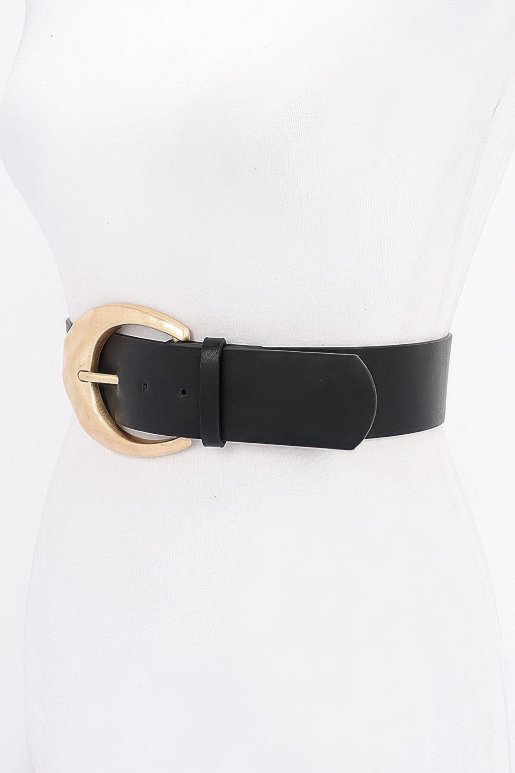 Ceinture en PU à boucle métallique