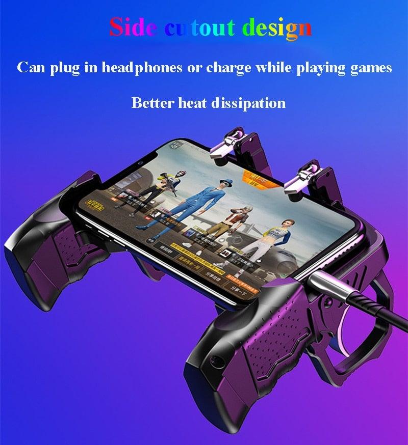 Manette de jeu mobile avec gâchette en métal pour téléphone Android, boutons de tir pour jeu de tir, joystick sensible, manette