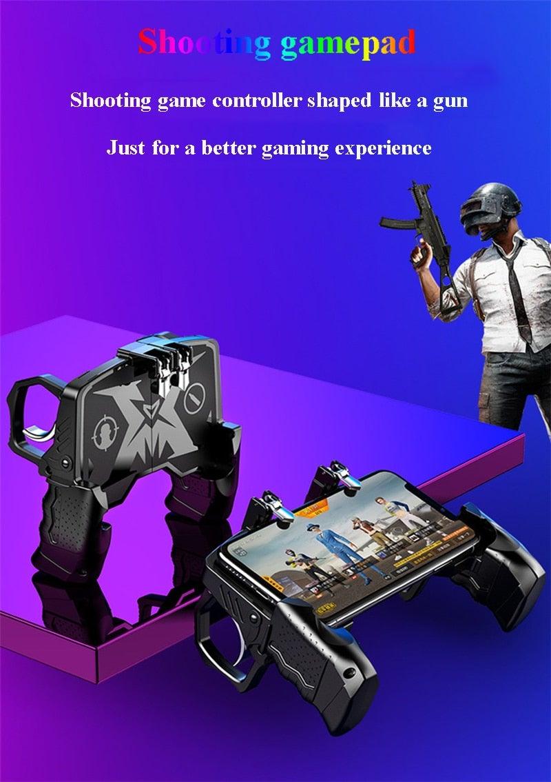 Manette de jeu mobile avec gâchette en métal pour téléphone Android, boutons de tir pour jeu de tir, joystick sensible, manette