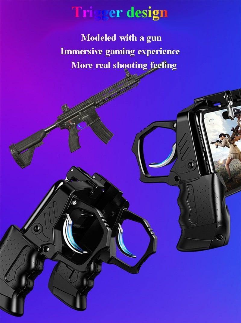 Manette de jeu mobile avec gâchette en métal pour téléphone Android, boutons de tir pour jeu de tir, joystick sensible, manette