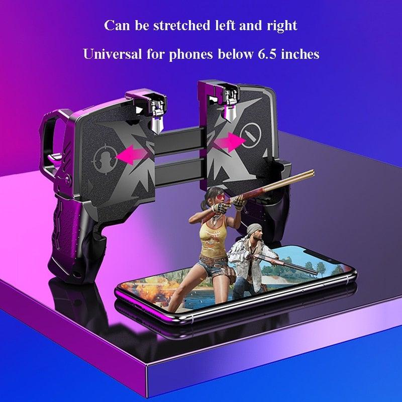 Manette de jeu mobile avec gâchette en métal pour téléphone Android, boutons de tir pour jeu de tir, joystick sensible, manette