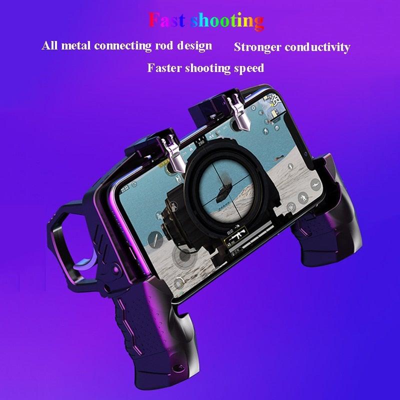 Manette de jeu mobile avec gâchette en métal pour téléphone Android, boutons de tir pour jeu de tir, joystick sensible, manette