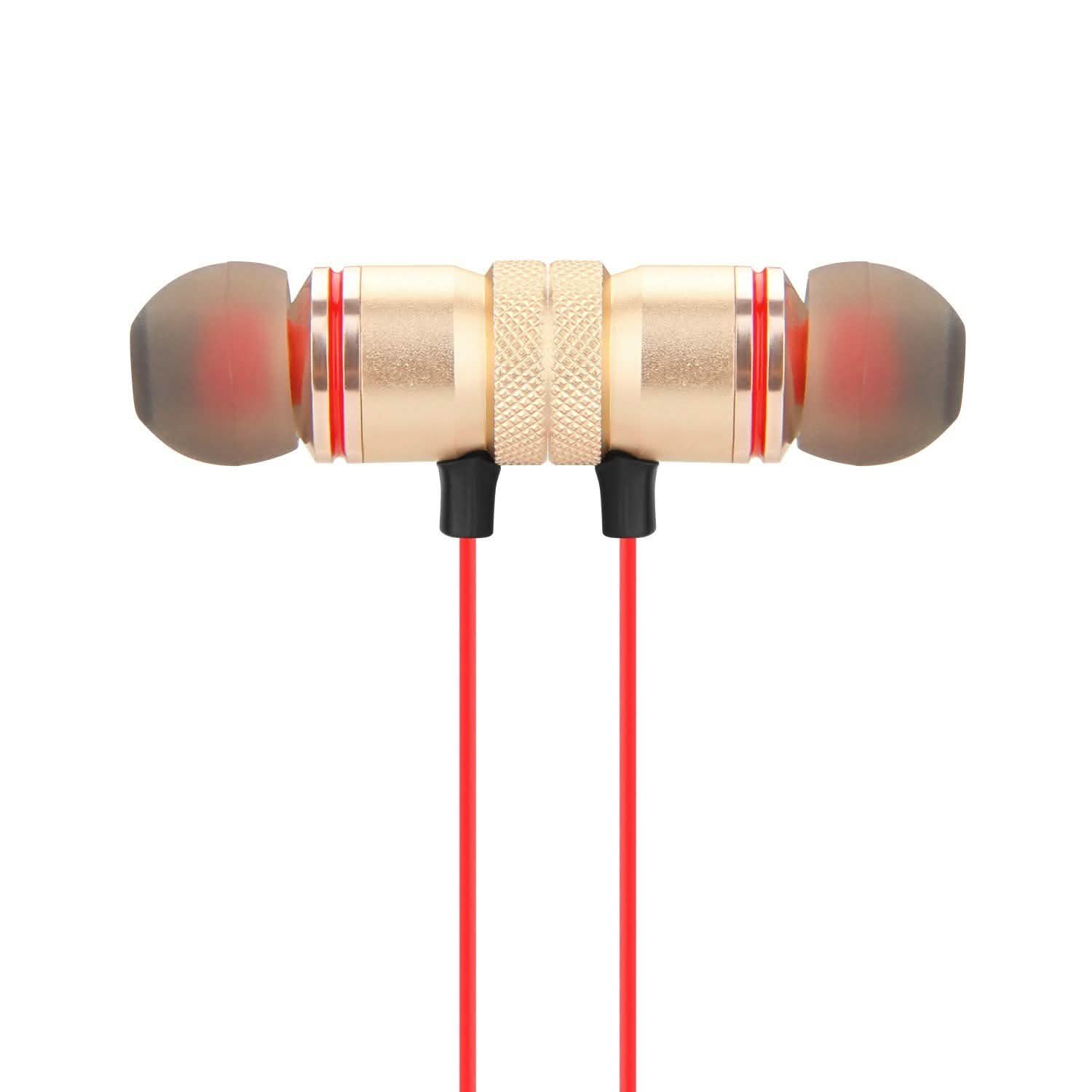 Écouteurs Bluetooth sans fil magnétiques en métal, casque de sport, basses stéréo