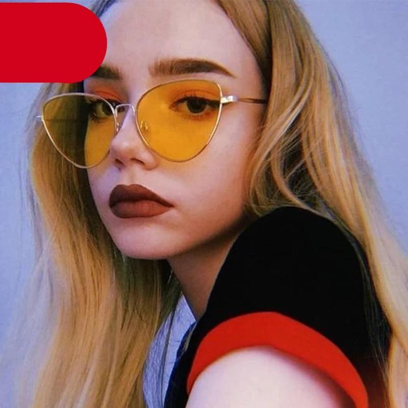 Lunettes de soleil rondes en métal, design rétro, lunettes de soleil pour femme, nouvelles lunettes de soleil œil de chat pour femme, nouvelles lunettes populaires pour femme, lunettes de soleil rétro œil de chat pour femme.