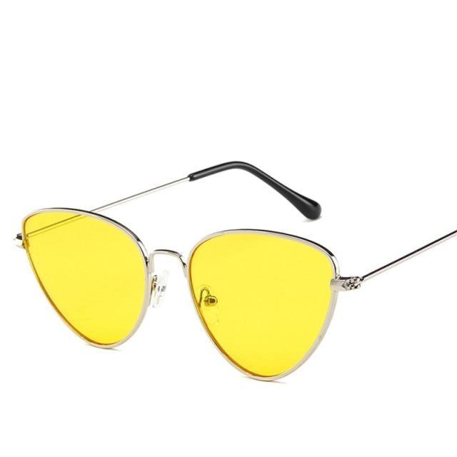 Lunettes de soleil rondes en métal, design rétro, lunettes de soleil pour femme, nouvelles lunettes de soleil œil de chat pour femme, nouvelles lunettes populaires pour femme, lunettes de soleil rétro œil de chat pour femme.