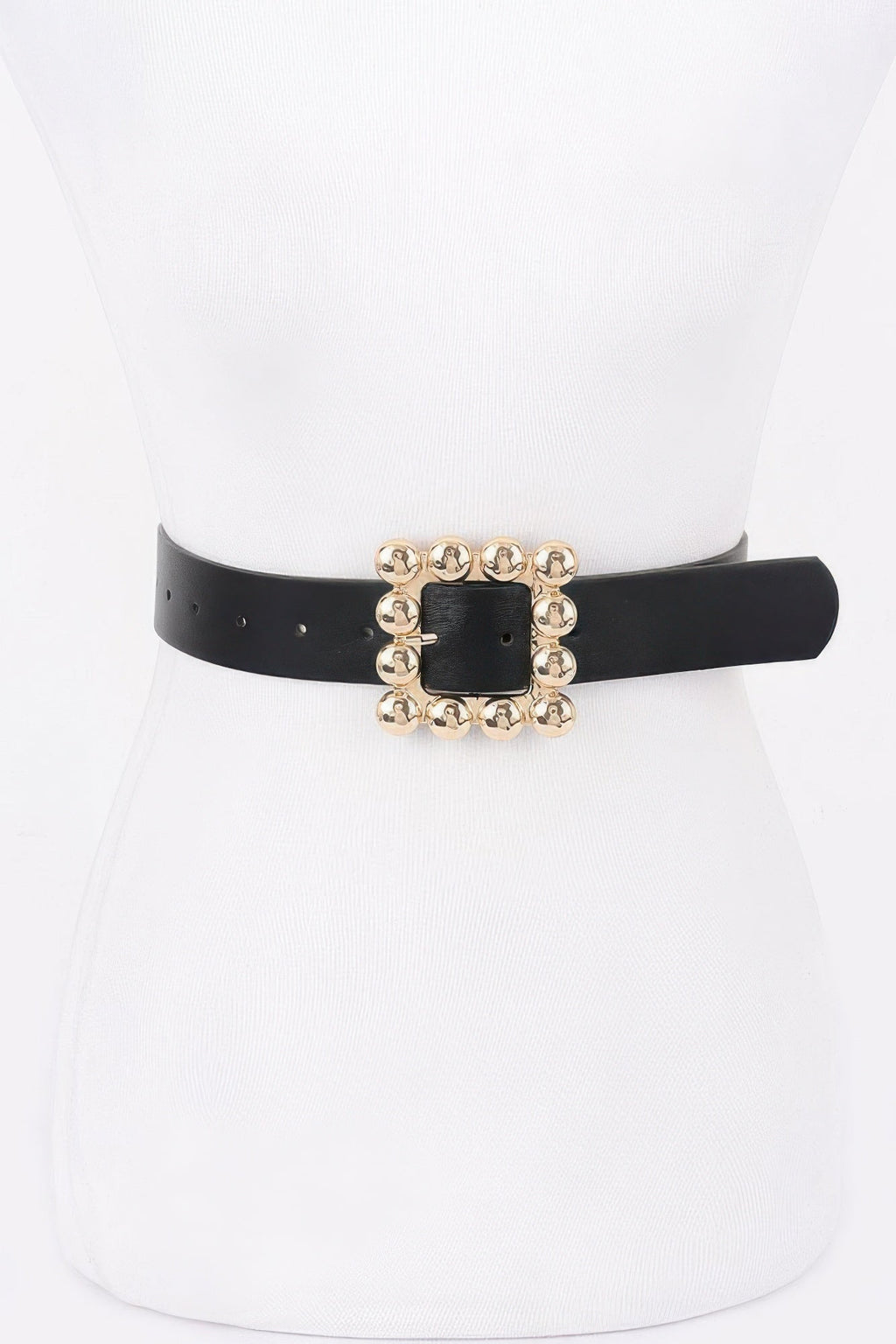 Ceinture en PU à boucle carrée en métal