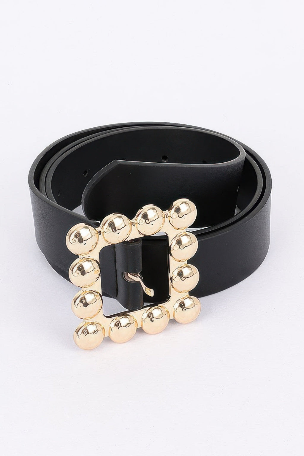 Ceinture en PU à boucle carrée en métal