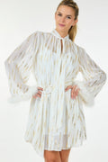 Robe Courte Imprimée Métallisée