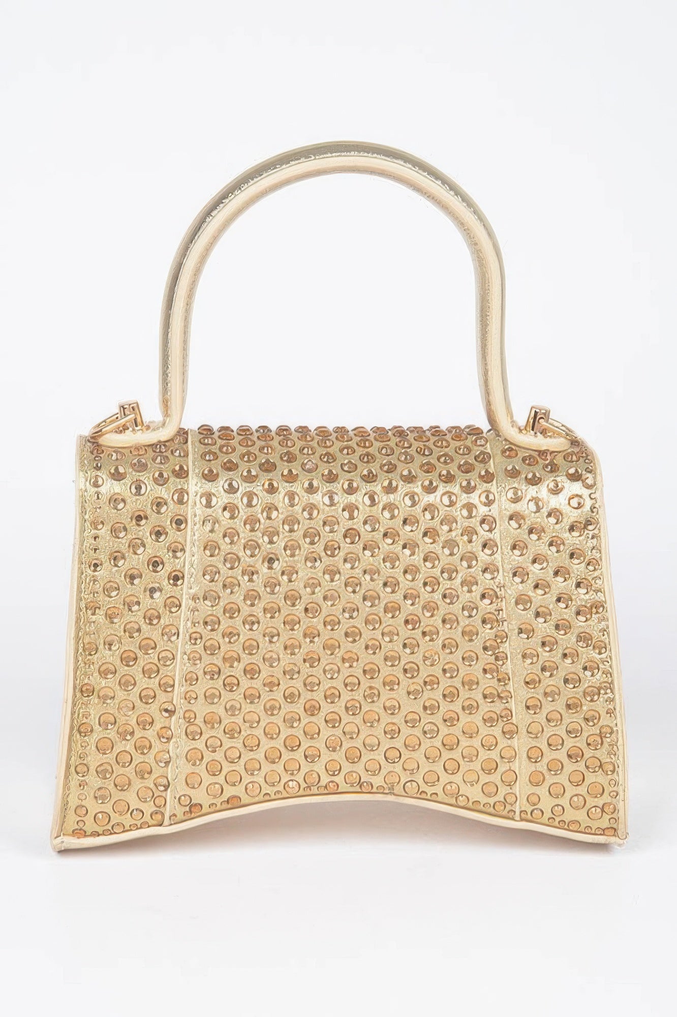 Sac à rabat avec poignée supérieure, orné de strass métalliques thermocollants