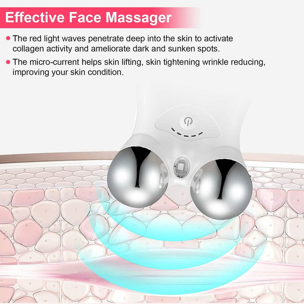 Masseur Facial Micro-Courant Roller Rechargeable avec 5 Vitesses