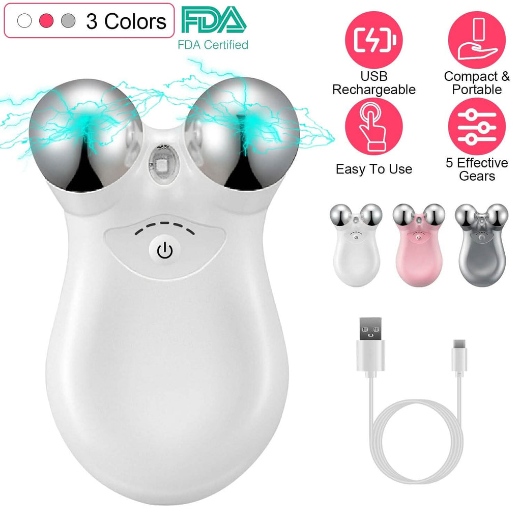 Masseur Facial Micro-Courant Roller Rechargeable avec 5 Vitesses