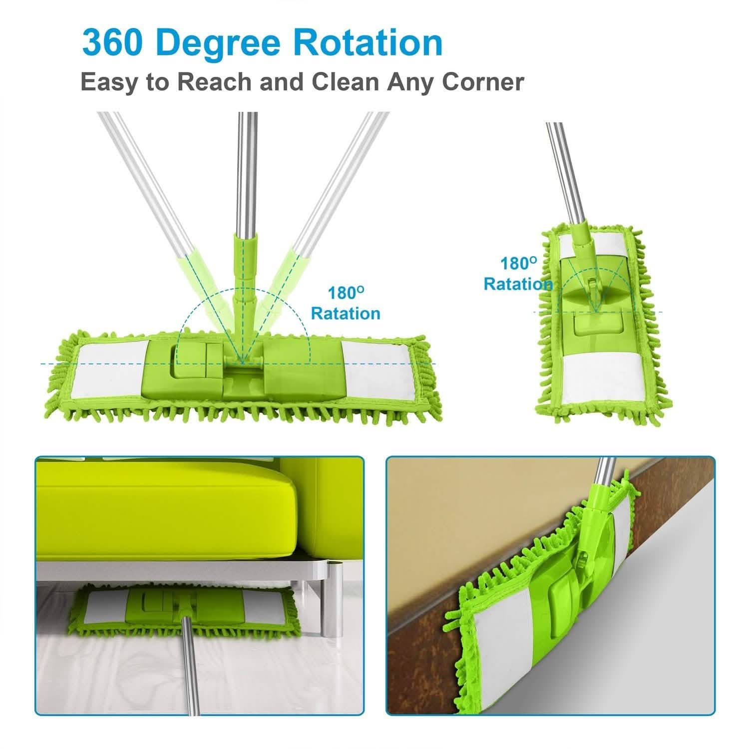 Serpillière à plancher rotative à 360° en microfibre