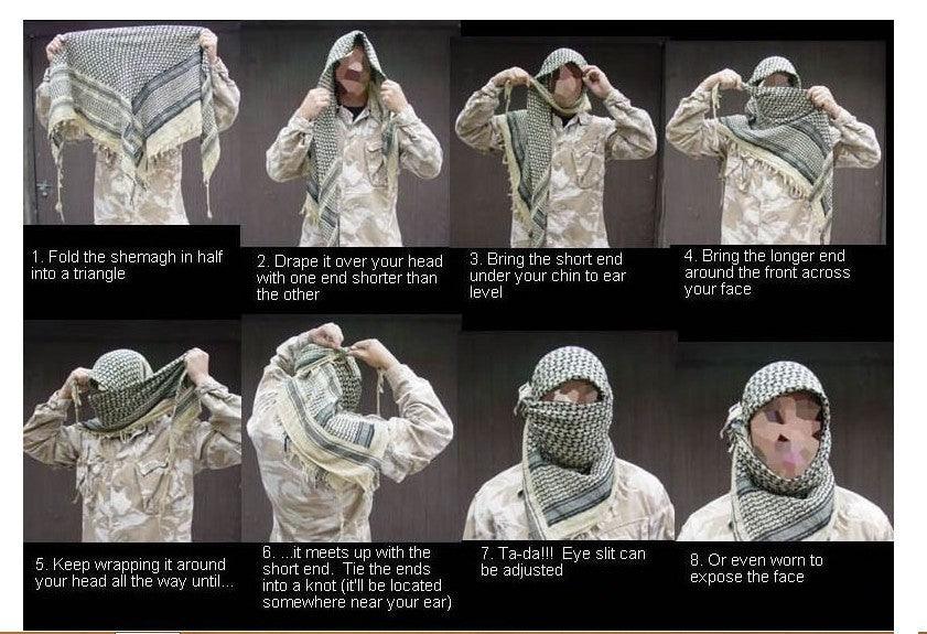 Écharpes militaires Shemagh multifonction tactiques en coton, foulard carré arabe Keffieh, bandana à enrouler, foulard-châle pour femmes et hommes, motif arabe Shemagh Keffieh, Keffieh arabe pour hommes, Keffieh arabe musulman, turban.