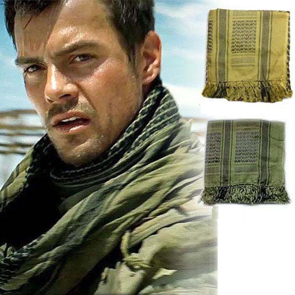 Shemagh militaire, keffieh militaire, écharpe arabe, châle, couvre-cou, foulard. Shemagh militaire tactique, keffieh du désert, écharpe pour la tête et le cou, écharpe arabe avec pompon, châle, masque facial pour moto, randonnée, paintball.