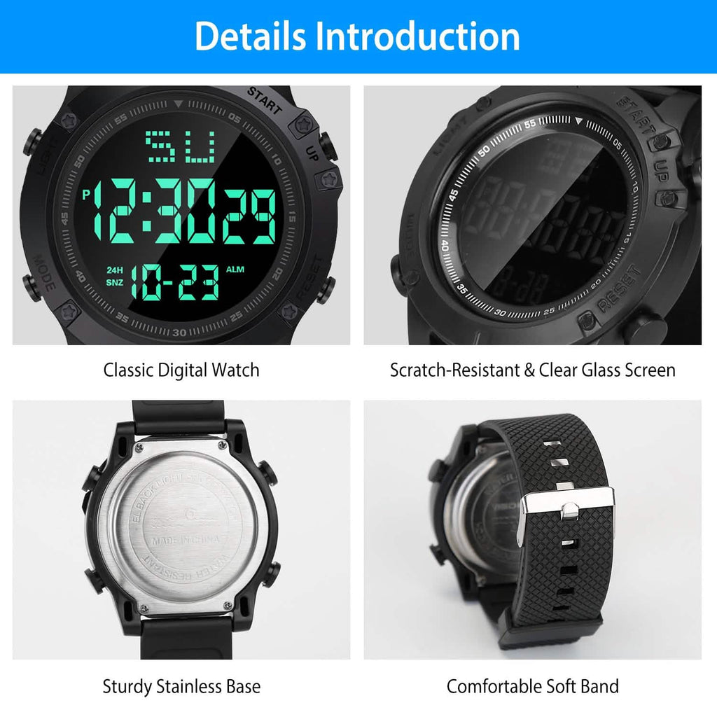 Montre-bracelet militaire avec rétroéclairage LED