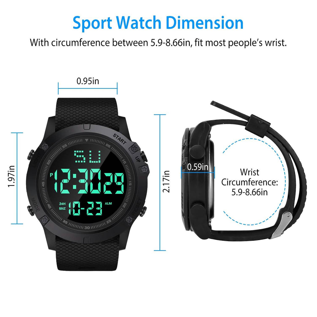Montre-bracelet militaire avec rétroéclairage LED