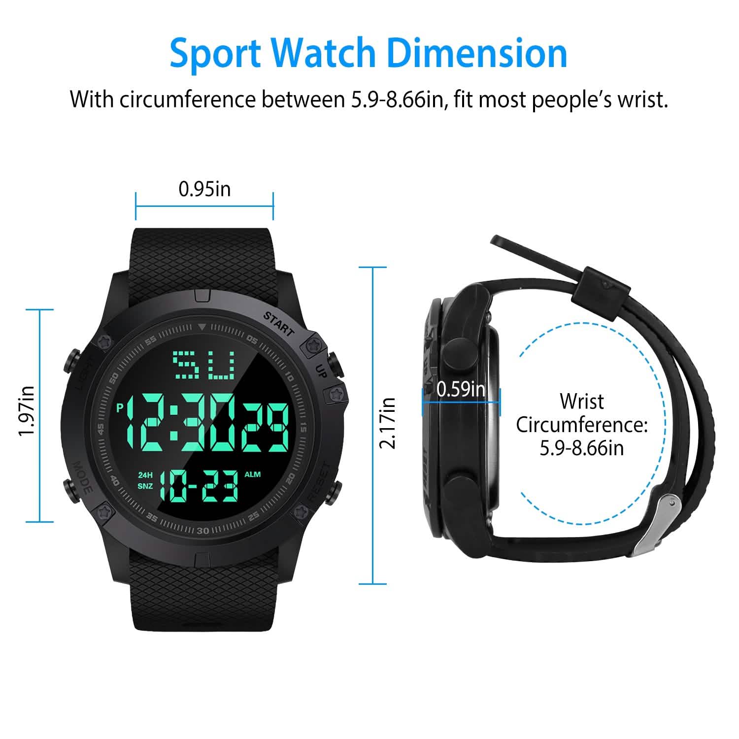 Montre-bracelet militaire avec rétroéclairage LED