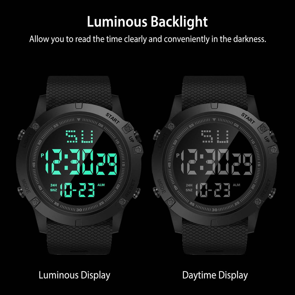 Montre-bracelet militaire avec rétroéclairage LED