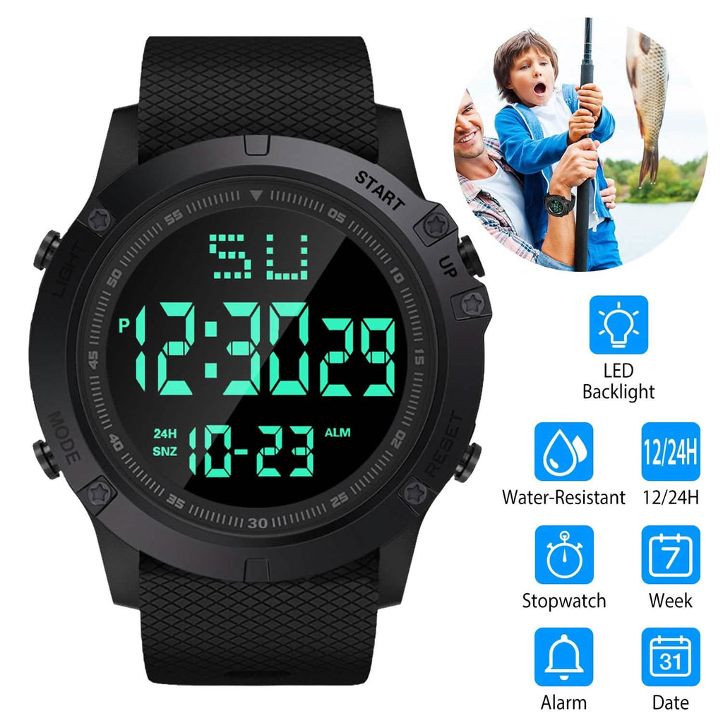 Montre-bracelet militaire avec rétroéclairage LED