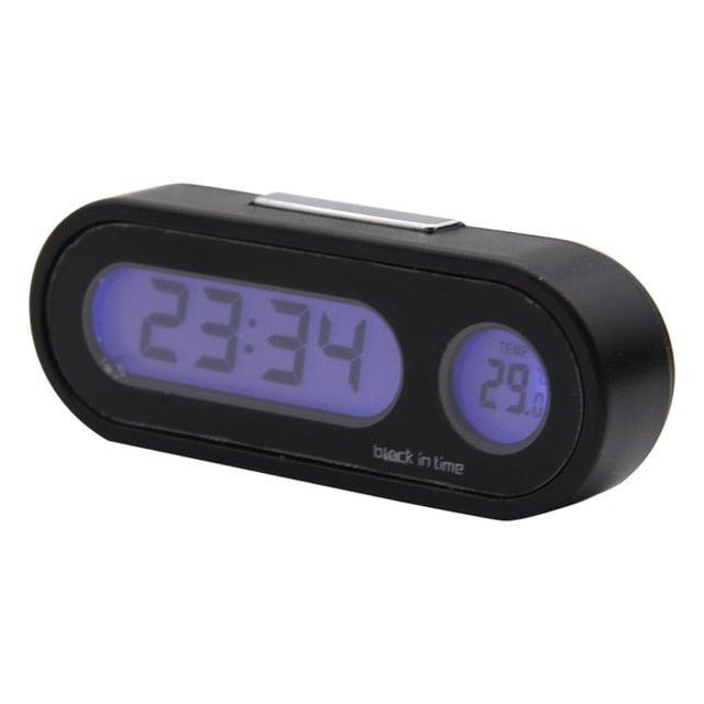 Mini Horloge Digitale pour Voiture, Horloge Automatique Automobile, Réveil Digital LCD Facile à Régler, Adhésive, Horloge Électronique de Tableau de Bord, de Bureau, Date, Heure, Calendrier, Thermomètre, Hygromètre, Décoration de Voiture, Style Voiture