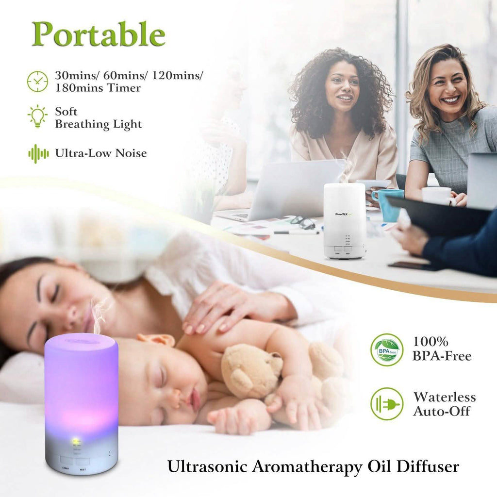 Mini humidificateur à brume fraîche avec lumières LED 7 couleurs