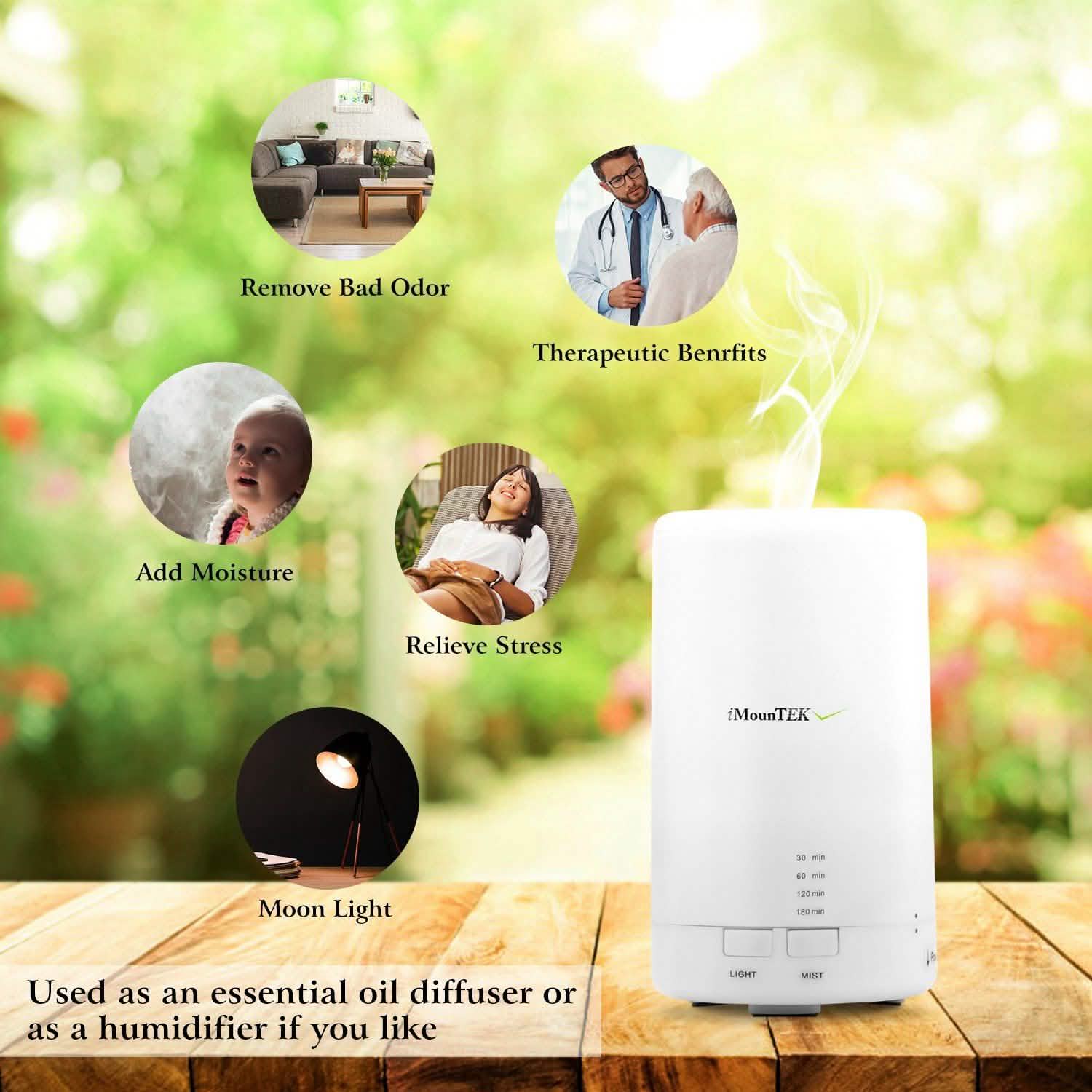 Mini humidificateur à brume fraîche avec lumières LED 7 couleurs