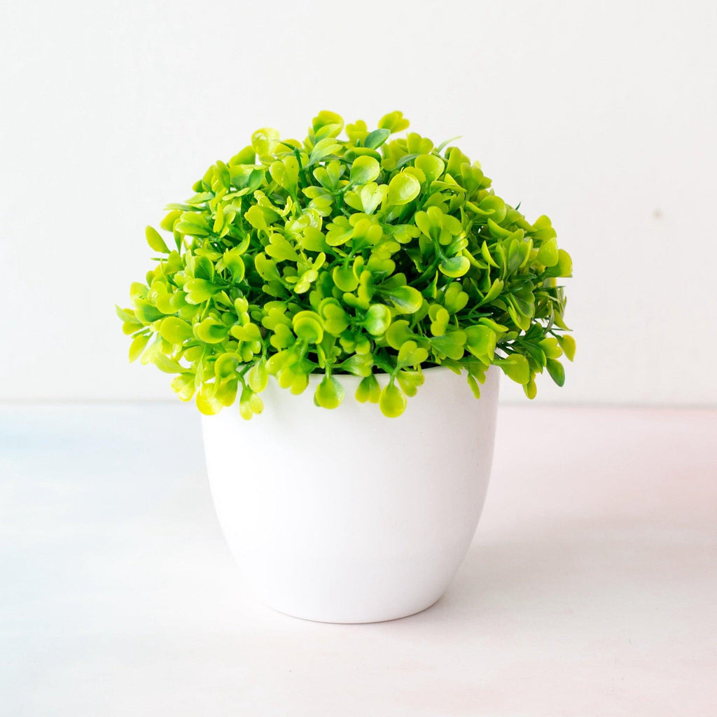 Mini bonsaï artificiel mignon en pot en plastique 15x16cm Cadeau d'ami Fausse décoration avec pots en plastique Arrangements de fleurs artificielles pour la décoration de la maison