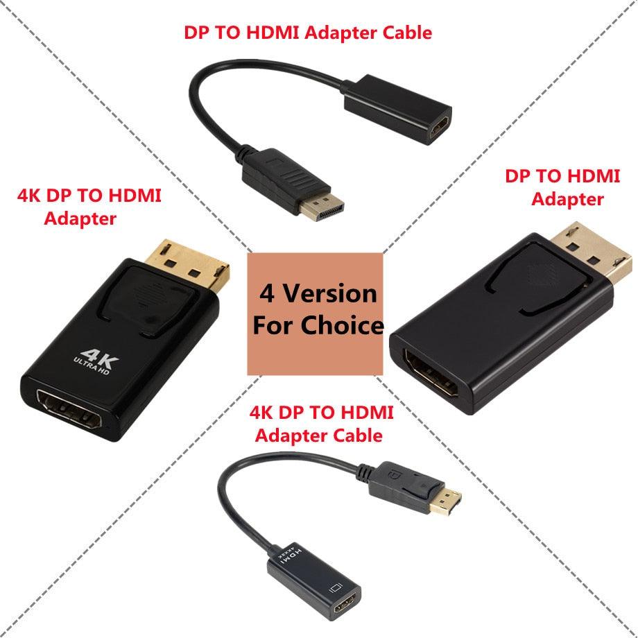 Adaptateur Mini DisplayPort vers HDMI (mâle vers femelle), convertisseur DP vers HD 4K, compatible vidéo et audio pour PC et ordinateur portable