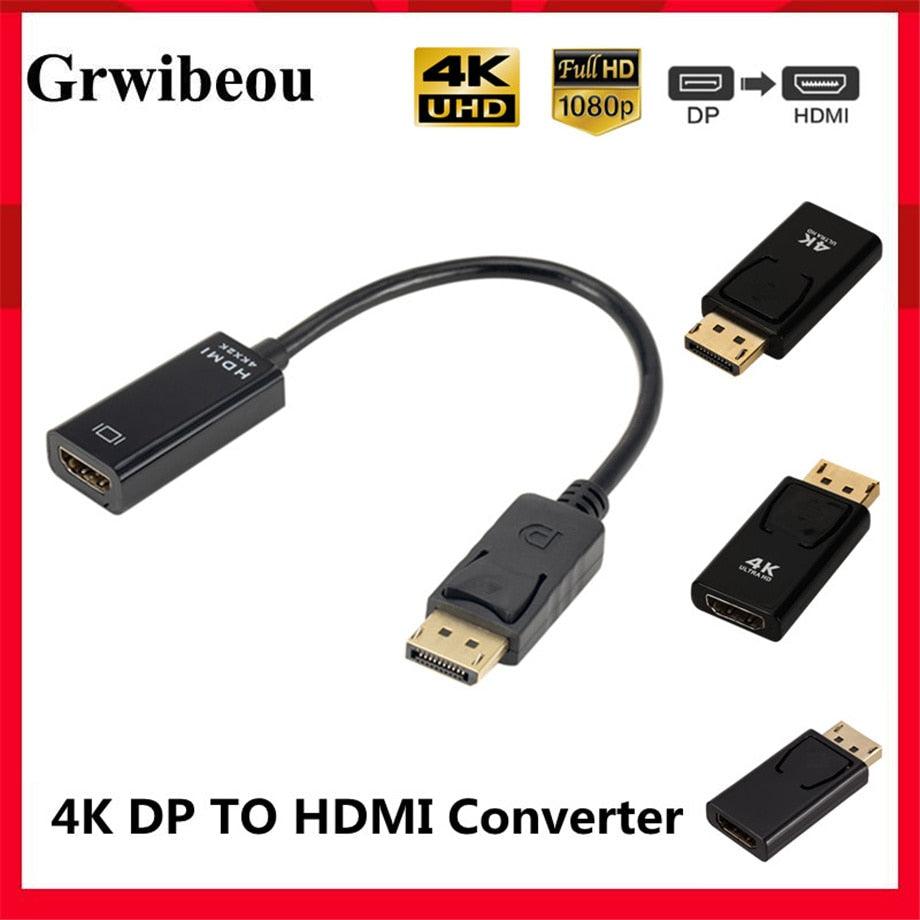 Adaptateur Mini DisplayPort vers HDMI (mâle vers femelle), convertisseur DP vers HD 4K, compatible vidéo et audio pour PC et ordinateur portable