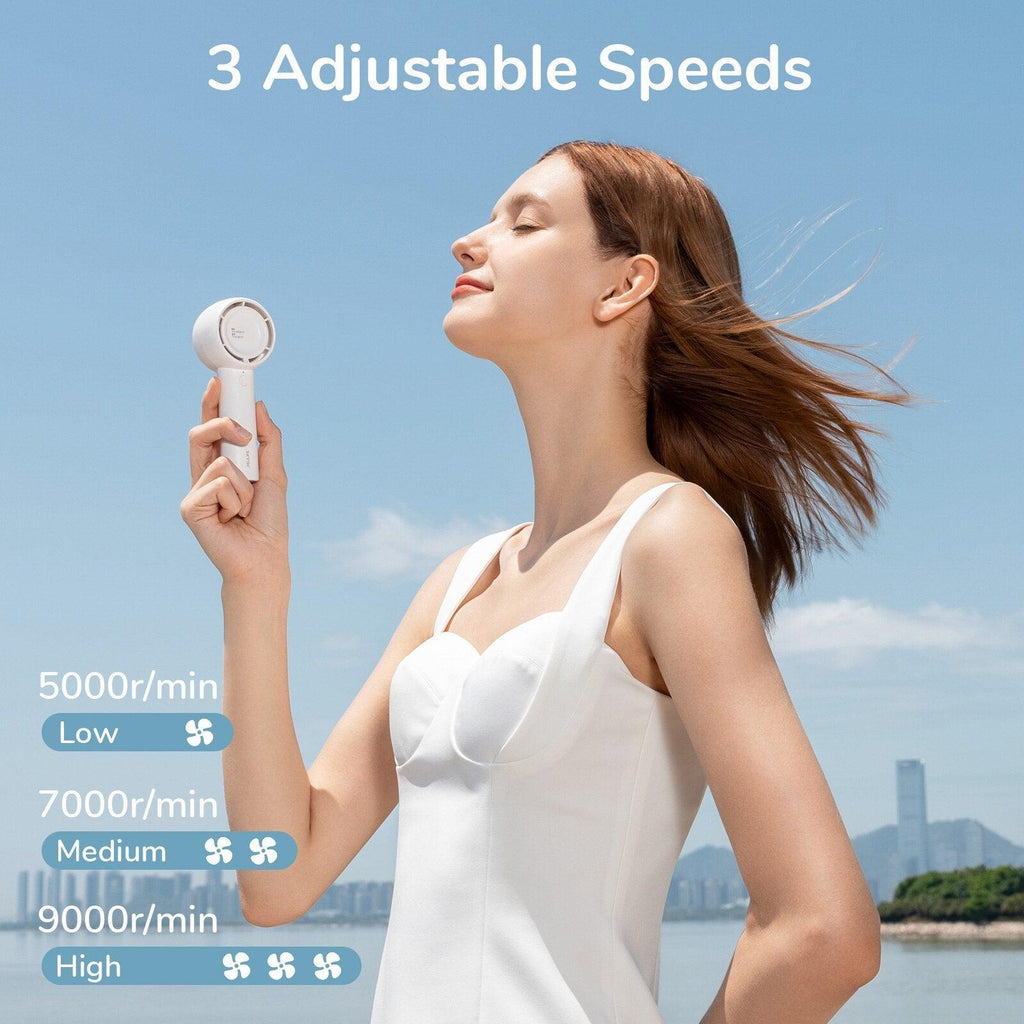 Mini ventilateur portable au design unique, ventilateur personnel rechargeable par USB avec puissant vent turbo, mini ventilateur portable avec une autonomie maximale de 18h, ventilateur à main rechargeable par USB