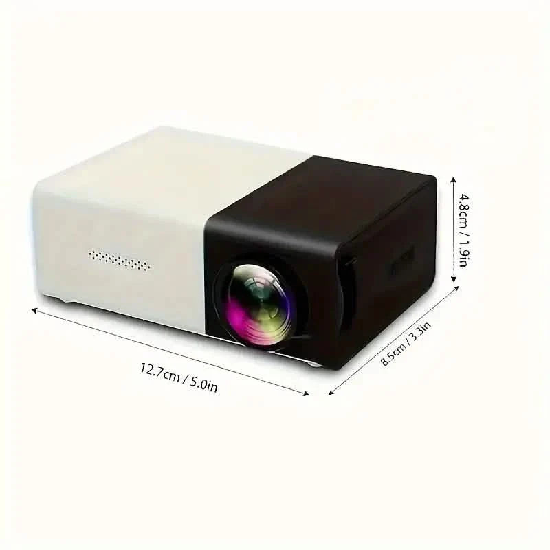 Mini projecteur de films portable haute définition lumineux 3000+ lumens, source de lumière LED HD avec USB