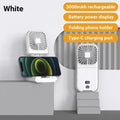 Mini Ventilateur Portable d'Extérieur, Ventilateur de Cou Suspendu, Rechargeable USB, Alimenté par Batterie 3000 mAh, Ventilateur de Table Sans Fil Pliable à 180°, 4 Vitesses Réglables, Ventilateur de Poche Portable pour Bureau, Extérieur, Voyage