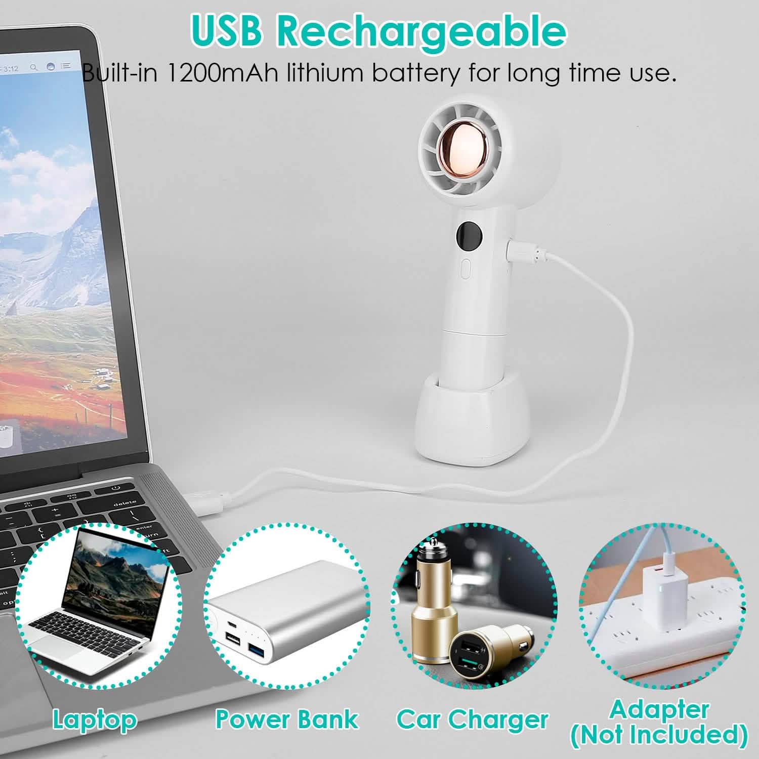Mini ventilateur portable rechargeable USB de refroidissement à main