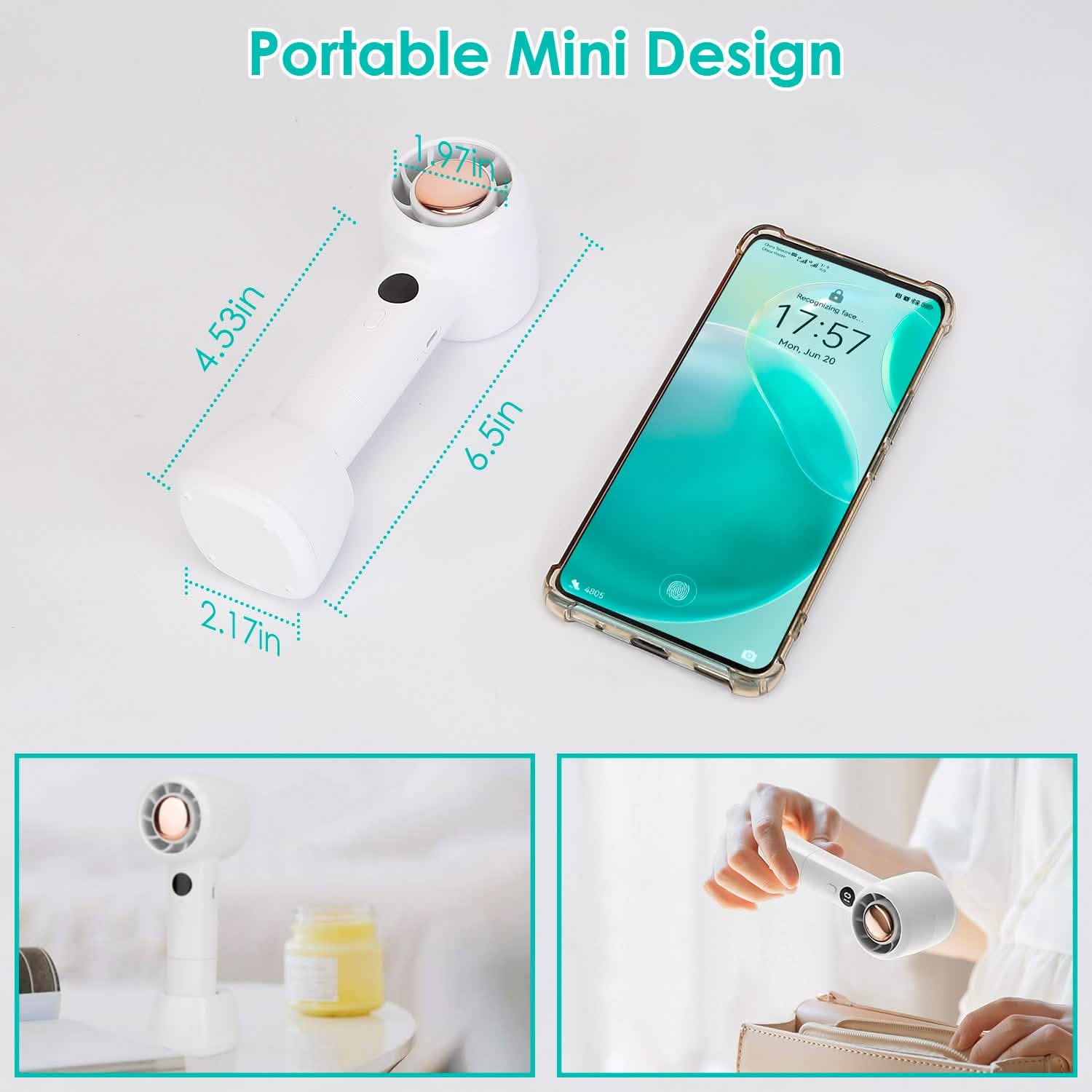 Mini ventilateur portable rechargeable USB de refroidissement à main