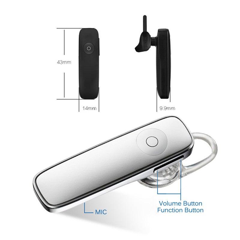 Mini oreillette Bluetooth sans fil noire pour la conduite, appels mains libres, casque d'affaires, confort amélioré, appairage Bluetooth facile, casque avec micro, connexion longue distance, oreillette pour tous les smartphones
