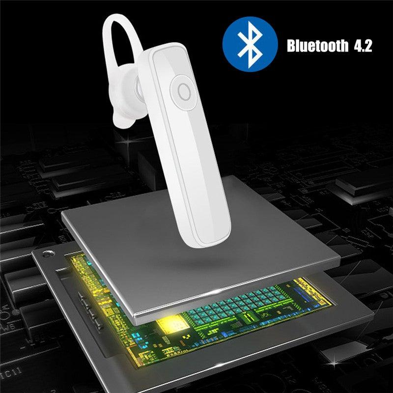 Mini oreillette Bluetooth sans fil noire pour la conduite, appels mains libres, casque d'affaires, confort amélioré, appairage Bluetooth facile, casque avec micro, connexion longue distance, oreillette pour tous les smartphones