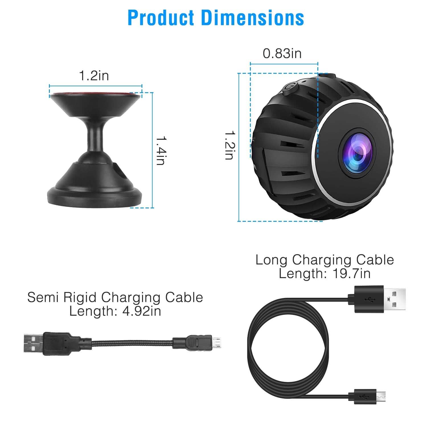 Mini caméra sans fil Wifi IR Vision nocturne HD 1080P Sécurité domestique