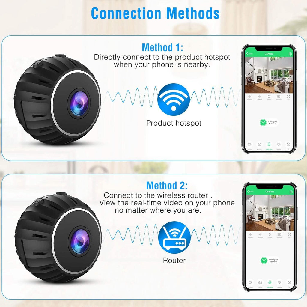 Mini caméra sans fil Wifi IR Vision nocturne HD 1080P Sécurité domestique