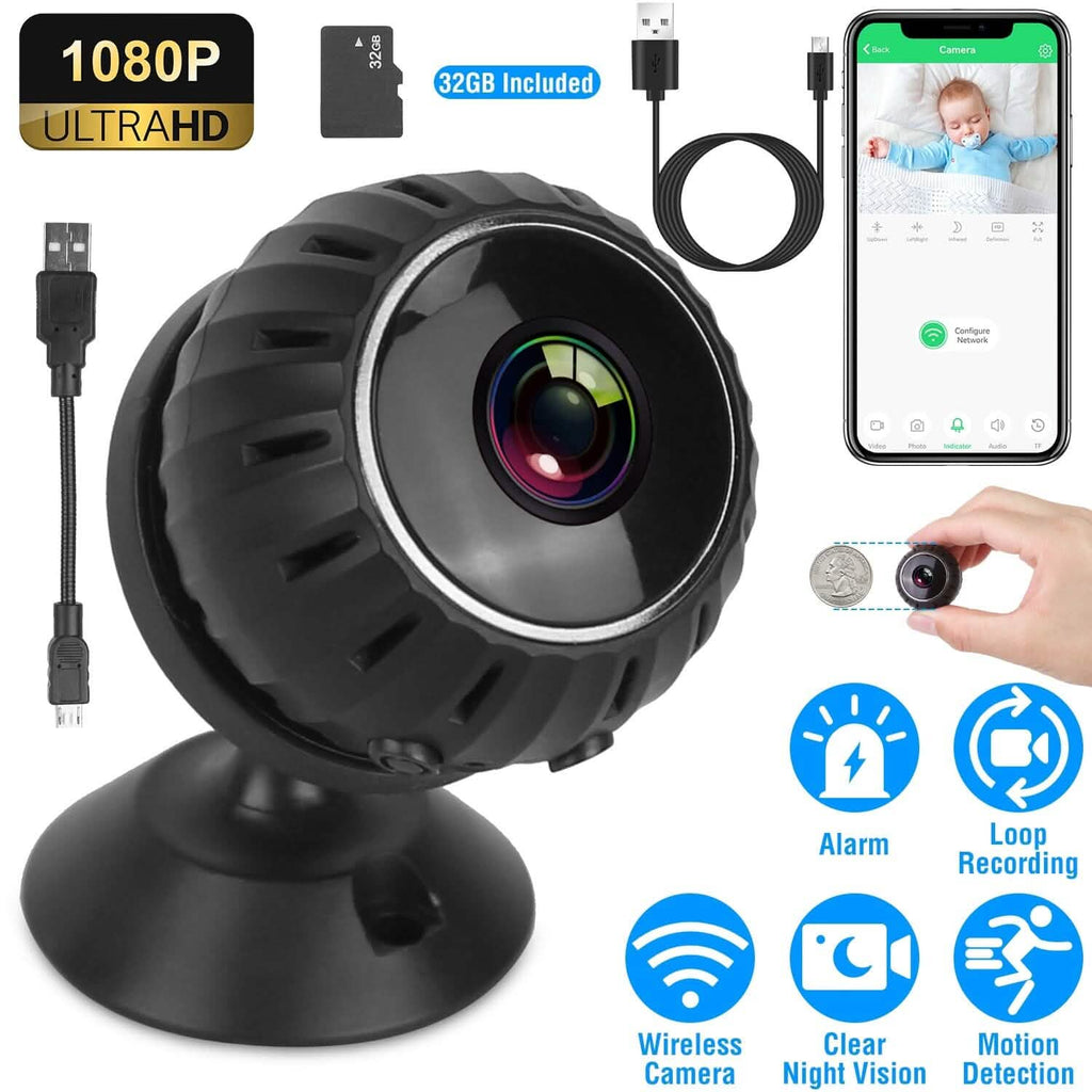 Mini caméra sans fil Wifi IR Vision nocturne HD 1080P Sécurité domestique